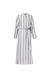 's Max Mara Rima Striped Ramie And Cotton Midi Dress In Beige