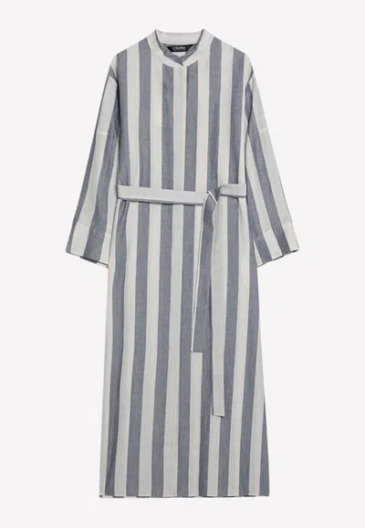 S MAX MARA RIMA STRIPED MIDI SHIRT DRESS