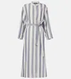 's Max Mara Rima Striped Ramie And Cotton Midi Dress In Blue
