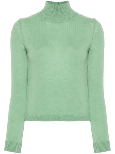 S Max Mara Roll-neck Virgin Wool Jumper In Green
