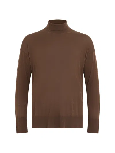 S Max Mara Roll-neck Drop-shoulder Sweater In Brown