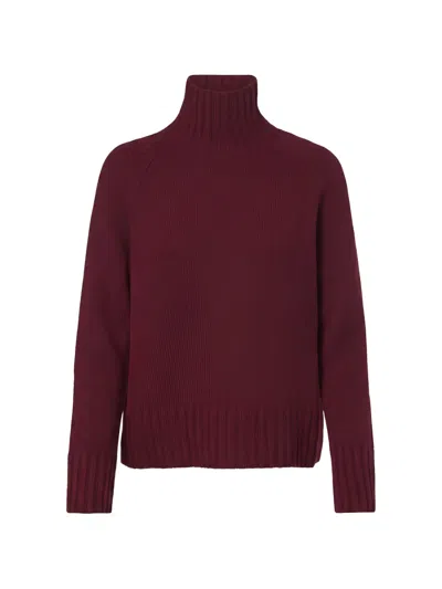 S Max Mara Roll-neck Raglan-sleeve Sweater In Burgundy