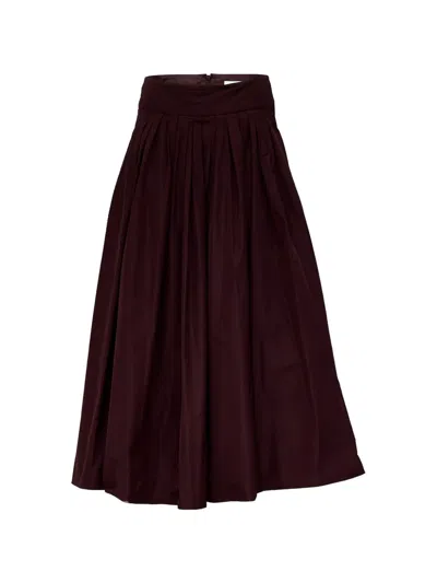 's Max Mara Romina Pleated Taffeta Midi Skirt In Red