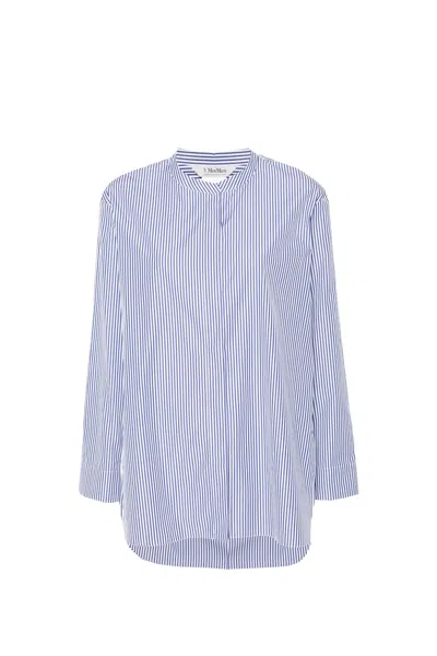 's Max Mara Rondine Striped Cotton Shirt In Blue
