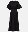 S Max Mara Dress With Puff Sleeves And Embellished Belt In Black