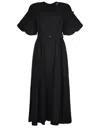 S Max Mara Dress With Puff Sleeves And Embellished Belt