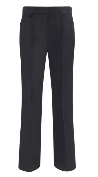 S Max Mara Black Cotton Trousers In Blue