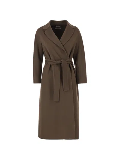 S Max Mara Coats In Fango. In Brown