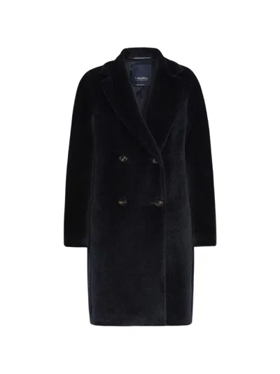 S Max Mara Alpaca Virgin Wool Fitted Jacket In Black