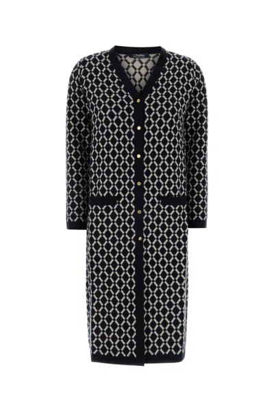 S Max Mara S Maxmara Embroidered Wool Cardigan With Checked Detail In Multi
