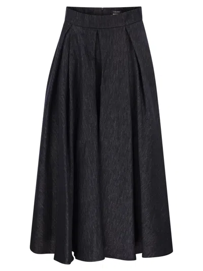 S Max Mara S Maxmara Smmalex - Corolla Skirt In Cotton Blend In Black