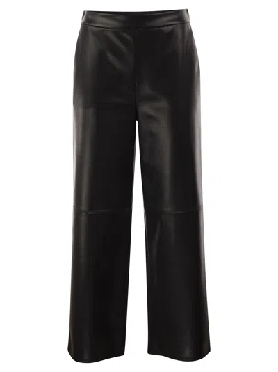 S Max Mara S Maxmara Smmamati - Wide-leg Faux Leather Trousers In Black
