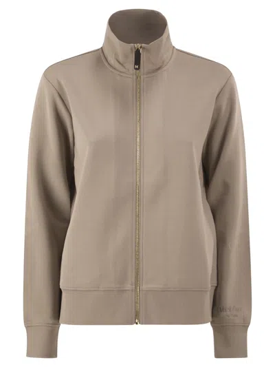 S Max Mara Smmcarezza - High-neck Zip-up Sweatshirt In Beige