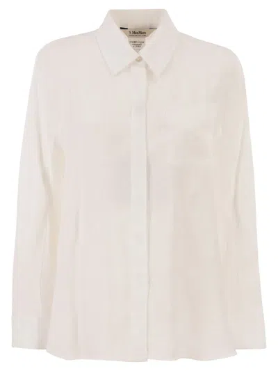 S MAX MARA S MAXMARA SMMGALA - LINEN SHIRT WITH FLUID SILHOUETTE AND PATCH POCKET