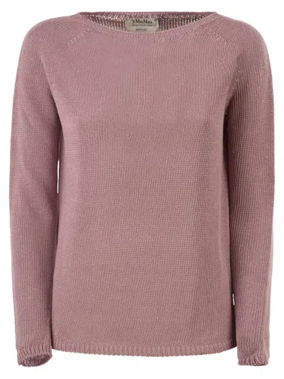 's Max Mara Linen Knit Top In Pink