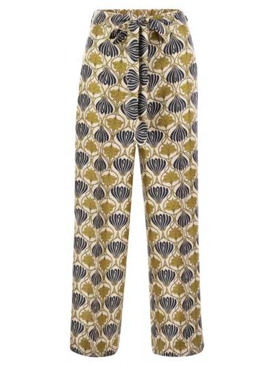 's Max Mara S Maxmara Timec - Printed Silk Fluid Trousers In Yellow