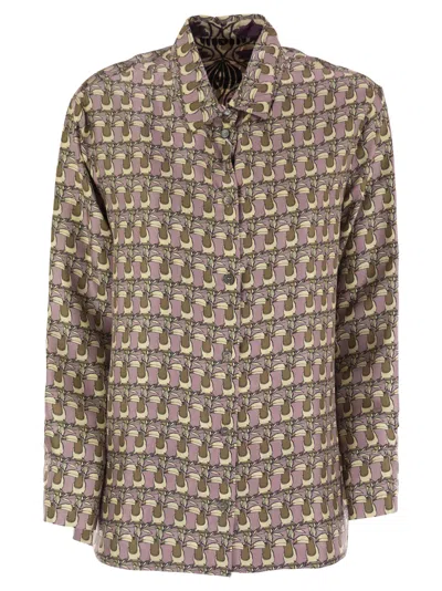 's Max Mara S Maxmara Times - Reversible Printed Silk Shirt In Brown