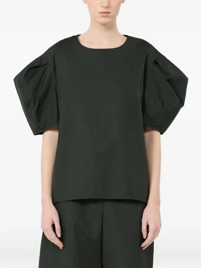 S Max Mara Sabrina Puff-sleeve T-shirt In Green