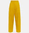 S Max Mara Safari Cotton And Silk Straight Pants In Giallo Intenso