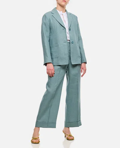 's Max Mara Salix Linen Pants In Clear Blue