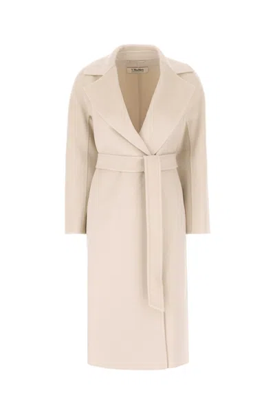 's Max Mara Poldo Wool Coat Lapel Collar In Naturale