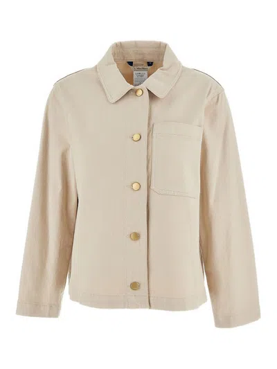 S Max Mara Sand-colored Cotton Jacket In Brown