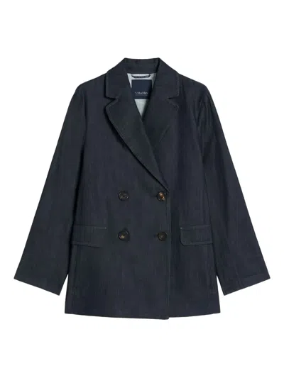 S Max Mara S Maxmara Stretch Denim Nero Blazer In Blue
