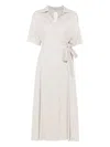 S Max Mara Cotton Midi Dress In Nude