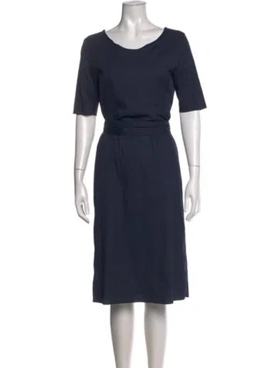Pre-owned S Max Mara Scoop Neck Knee-length Dress In Blue