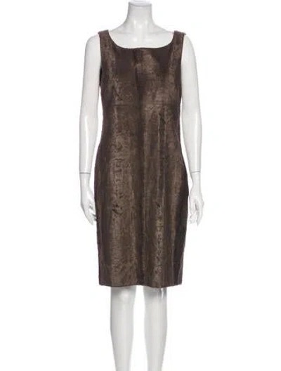 Pre-owned 's Max Mara Scoop Neck Knee-length Dress In Brown