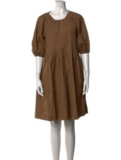 Pre-owned S Max Mara Scoop Neck Knee-length Dress In Neutrals