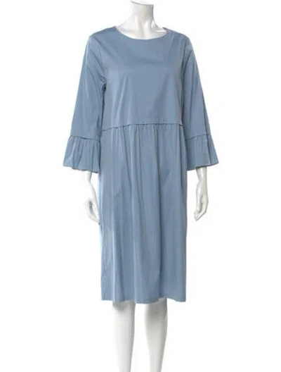 Pre-owned 's Max Mara Scoop Neck Knee-length Dress W/ Tags In Blue