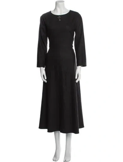 Pre-owned 's Max Mara Scoop Neck Long Dress In Grey
