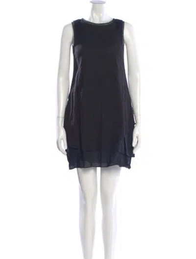 Pre-owned S Max Mara Scoop Neck Mini Dress In Blue