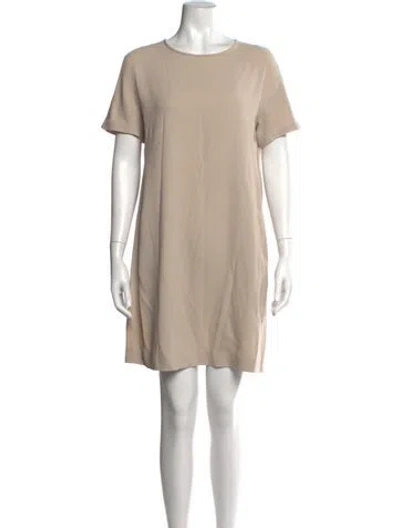 Pre-owned S Max Mara Scoop Neck Mini Dress In Neutrals
