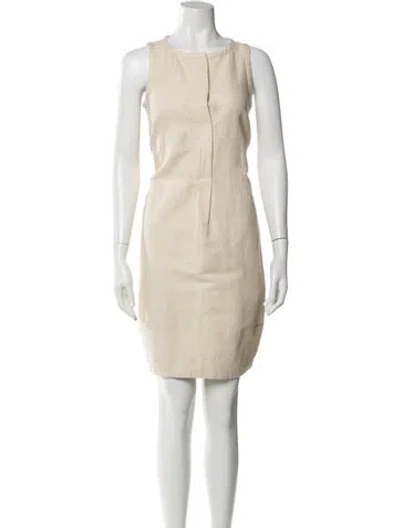 Pre-owned S Max Mara Scoop Neck Mini Dress In Neutrals