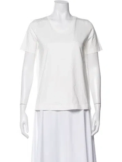 Pre-owned S Max Mara Scoop Neck Short Sleeve T-shirt In White