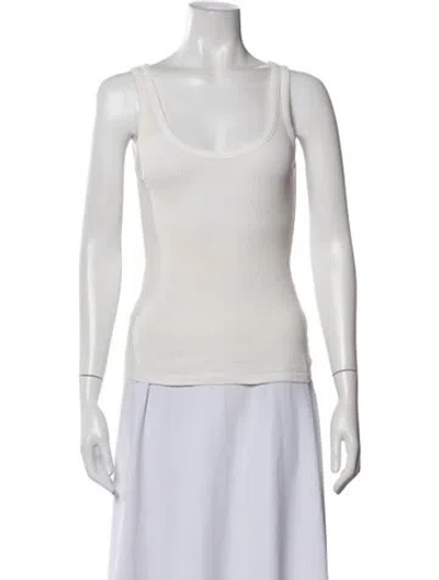 Pre-owned S Max Mara Scoop Neck Sleeveless Top In White