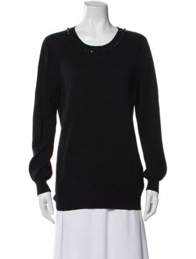 Pre-owned 's Max Mara Scoop Neck Sweater In Black