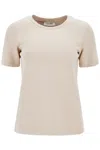 S Max Mara Logo Embroidered Crewneck T-shirt In Neutro