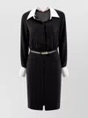 S Max Mara Shirt Dress With Belt And Contrasting Cuffs