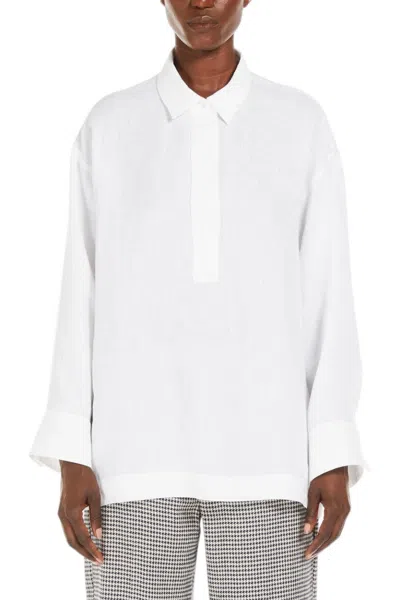 S Max Mara Varese Linen Shirt/ Polo In White