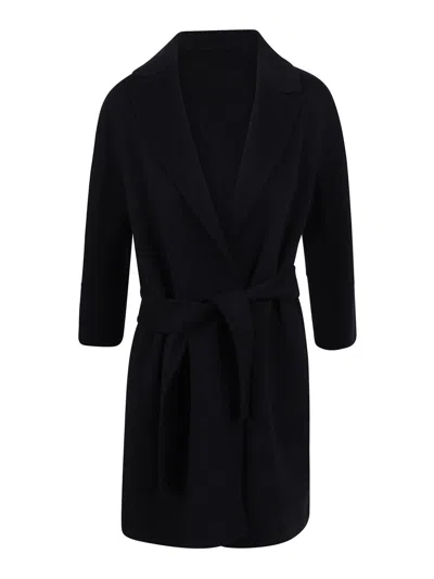 S Max Mara Short Coat In Double Arona Wool In Black