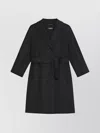 S Max Mara Coat With Belted Waist And Lapels In Black