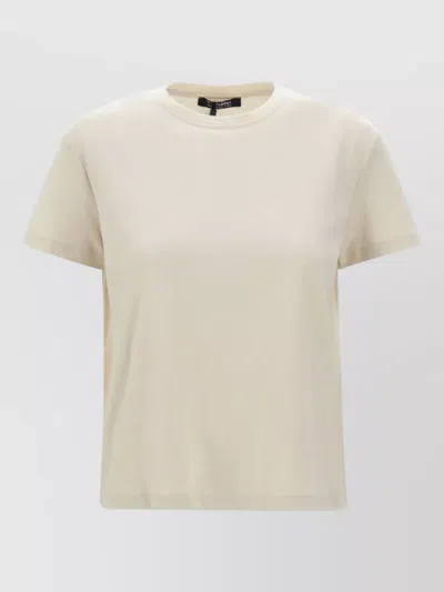 S Max Mara Short Sleeve Cotton T Shirt Crew Neck In Neutral
