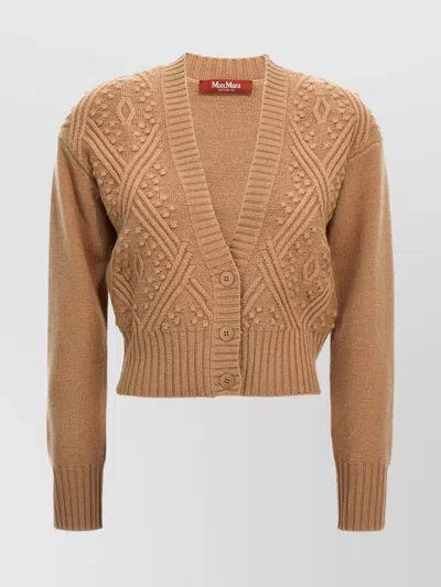 S Max Mara Short V-neck Knit Cardigan