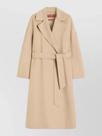 S Max Mara Silk Cashmere Single Breasted Coat In Nude