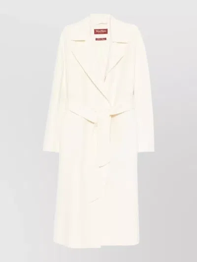 S Max Mara Silk Cashmere Wrap Coat In Neutral