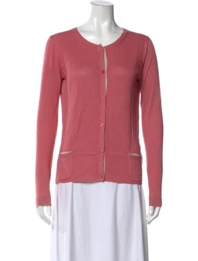 Pre-owned S Max Mara Silk Crew Neck Sweater In Pink