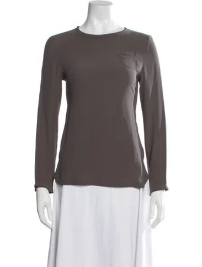 Pre-owned S Max Mara Silk Crew Neck T-shirt In Brown